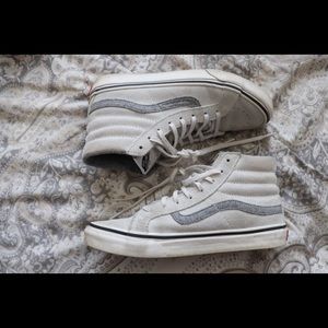 Off White Suede High-Top Vans